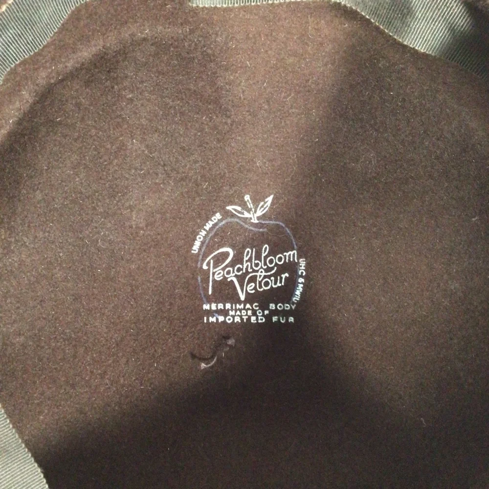 Vintage Peachbloom Velour Brown Hat - Picture 9 of 9